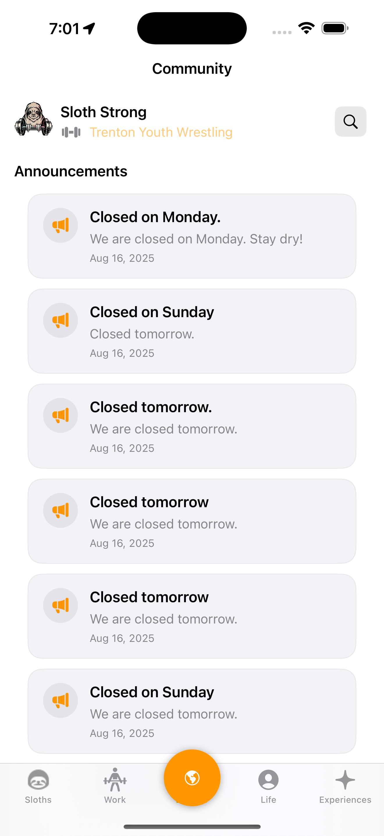 Community tab